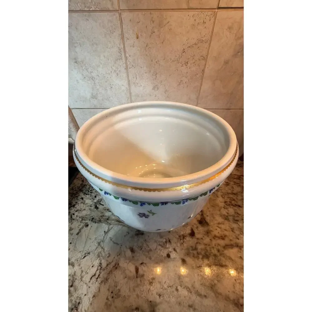 Tiffany & Co. Villandry Porcelain Cachepot Blue & White Pot